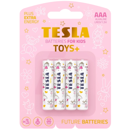 Pilas alcalinas AAA TESLA Toys+ Girl, 4 uds