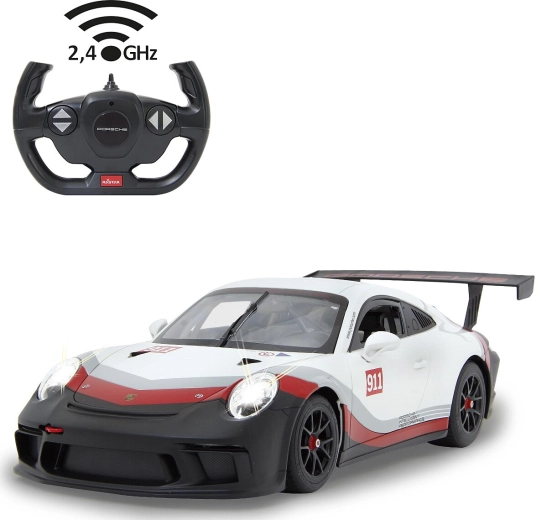 Coche RC con mando a distancia Jamara Porsche 911 GT3 Cup 1:14 blanco 2,4 GHz