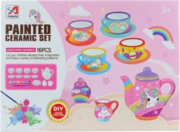 Set de té para pintar con unicornios