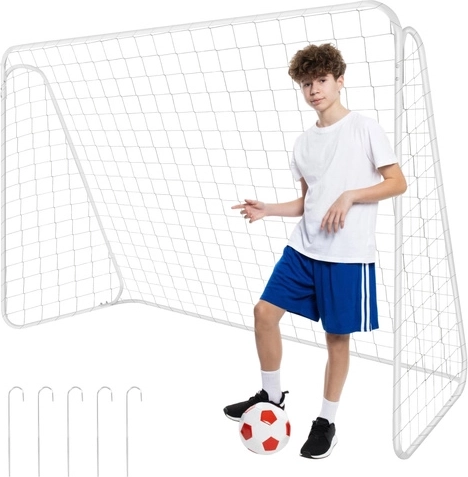 Portería de fútbol Trizand 213 × 150 × 90 cm con estructura metálica y red