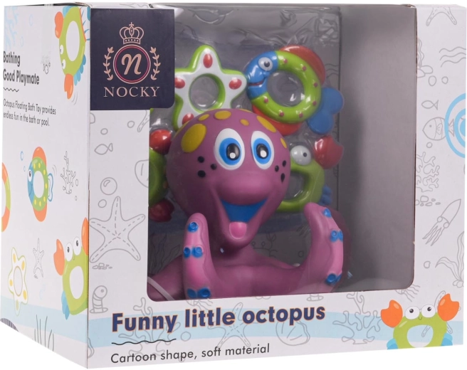 Juguete de baño: alegre pulpo con aros