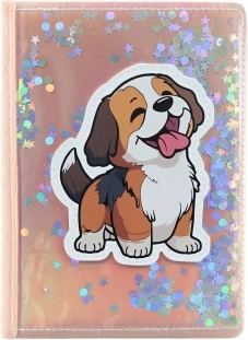 Cuaderno con lentejuelas perrito