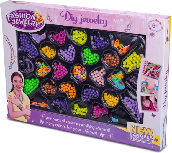 Cuentas para ensartar en caja: set creativo para niños 6+