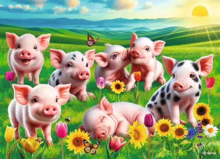 Puzzle Ravensburger Cerditos adorables 60 piezas