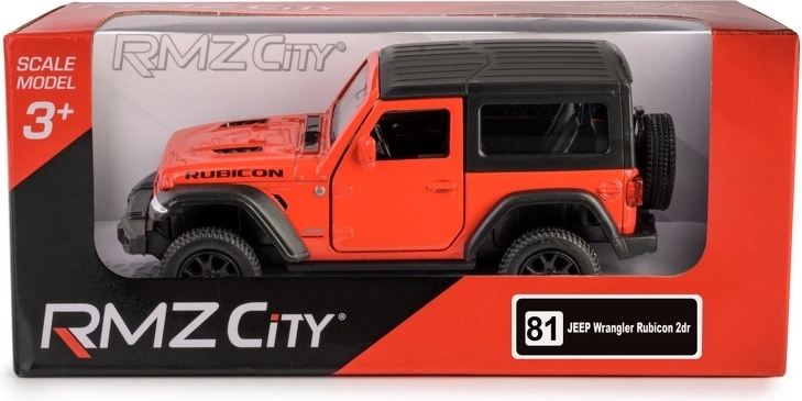 Modelo de coche de metal JEEP Wrangler Rubicon 2021 Hard Top 1:35 rojo