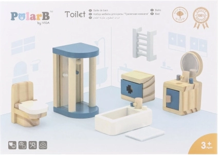 Viga PolarB juego de muebles de madera para casita de muñecas – baño