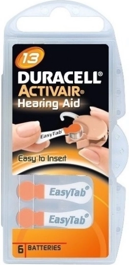Pilas para audífonos Duracell Activair 13, 6 uds.