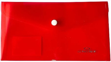 Carpeta portadocumentos con broche DL transparente roja CONCORDE