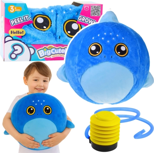 Pelota saltarina de peluche tiburón 50 cm con bomba