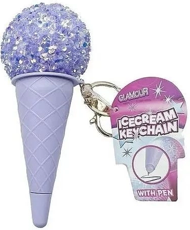 Bolígrafo glamour para llaves con forma de helado