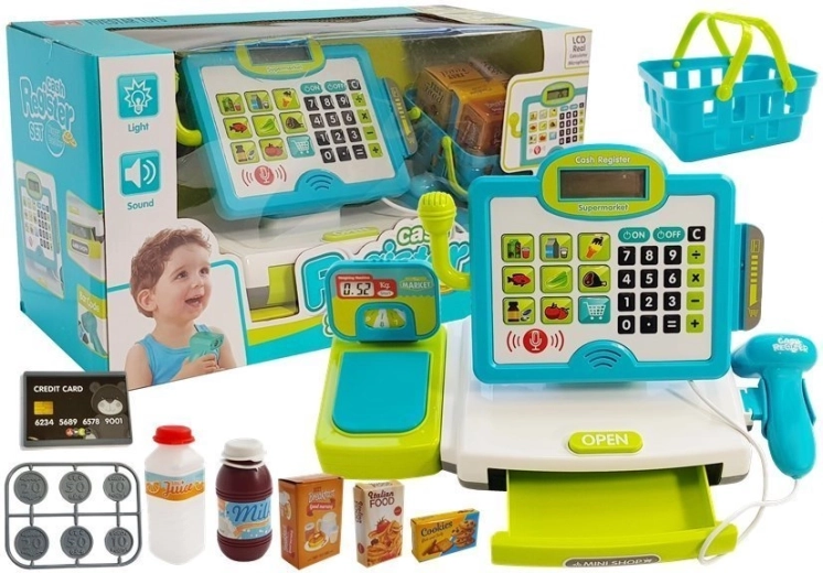 Caja registradora infantil con cesta