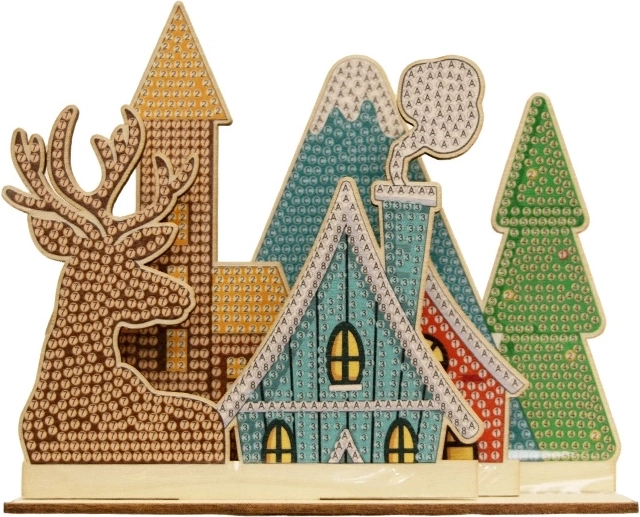 2Kids Toys pintura de diamantes con soporte – aldea de renos
