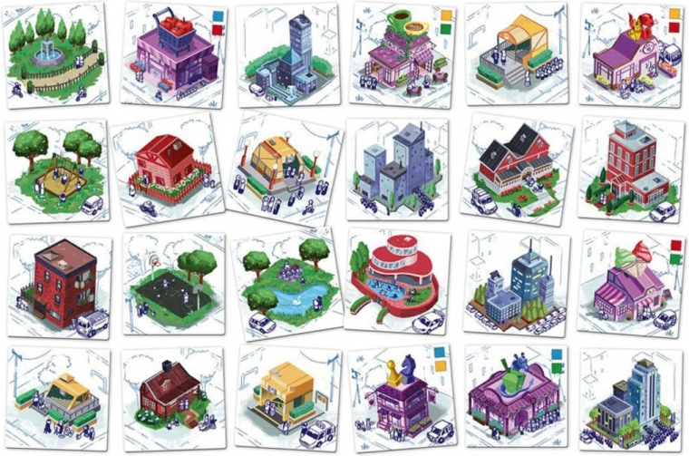 Muchos tipos diferentes de piezas de construcción