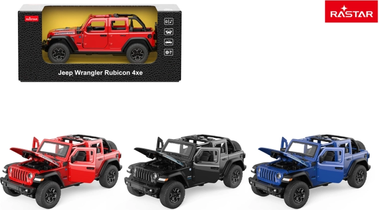Modelo de coche Jeep Wrangler Rubicon 1:32 Rastar rojo