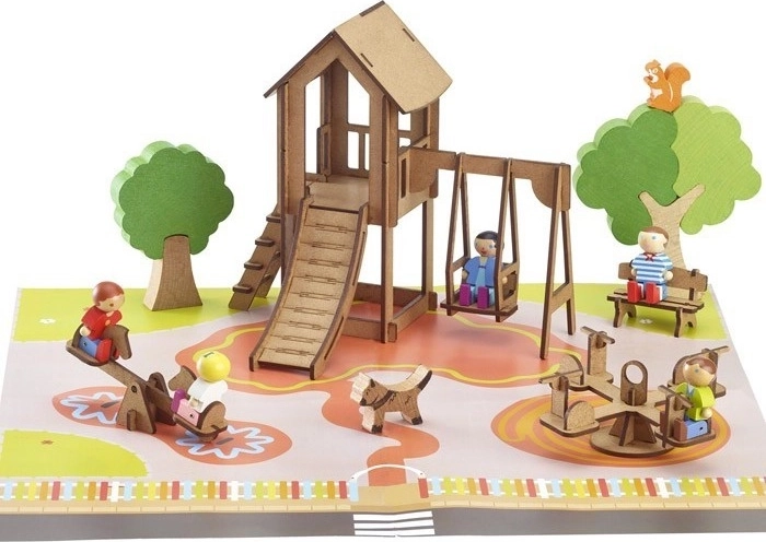Jeujura construcción de madera Parque infantil 70 piezas