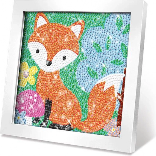 Set creativo de cuadro con piedritas zorro 17 cm