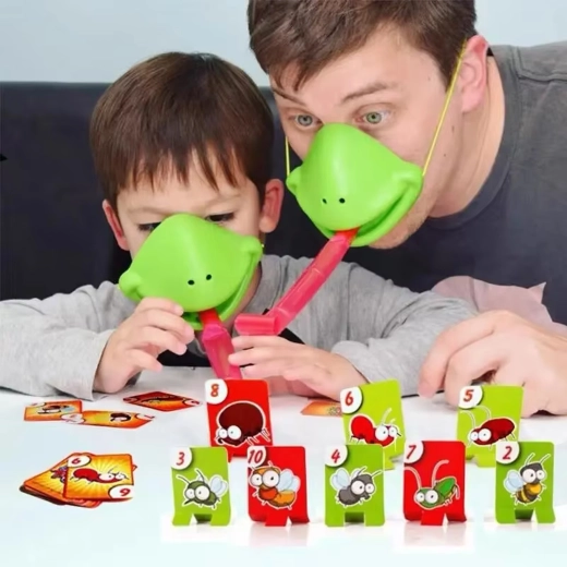 Diversión de acción con máscaras de rana