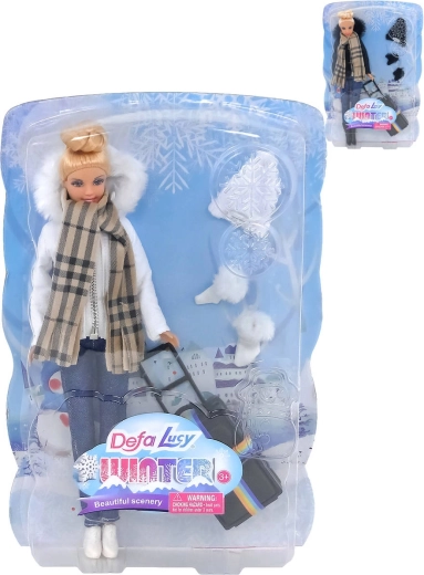 Muñeca Defa Lucy winter con ropa de invierno y accesorios - 1 pieza