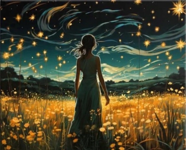 Norimpex pintura por números Mujer caminando por el campo 40 × 50 cm