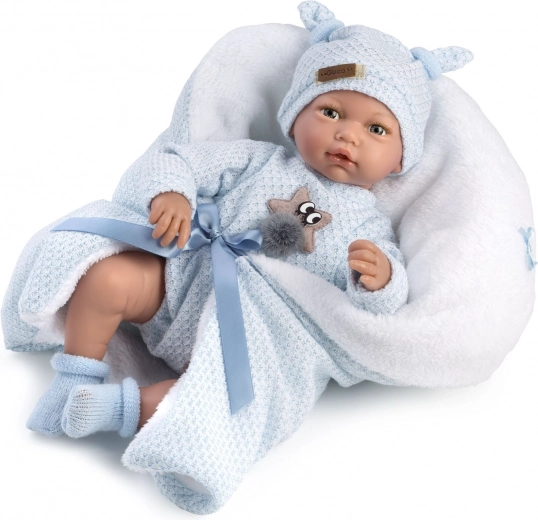 Muñeco bebé realista Hugo con sonidos y cuerpo de tela suave - 38 cm