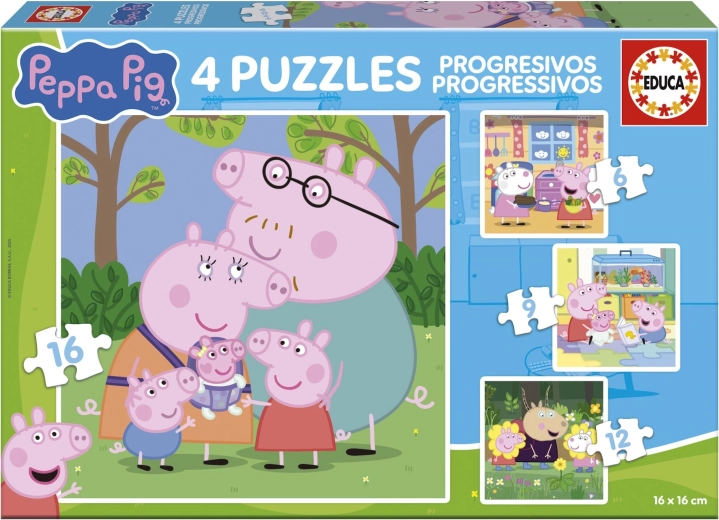Puzzle PEPPA PIG 4 en 1 (6–16 piezas) EDUCA