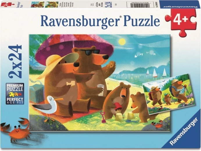Ravensburger Puzzle Familia de osos de excursión 2 x 24 piezas