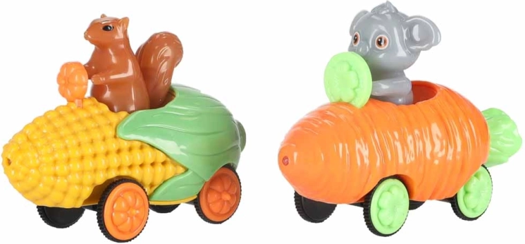 Dos adorables cochecitos con conductores animales