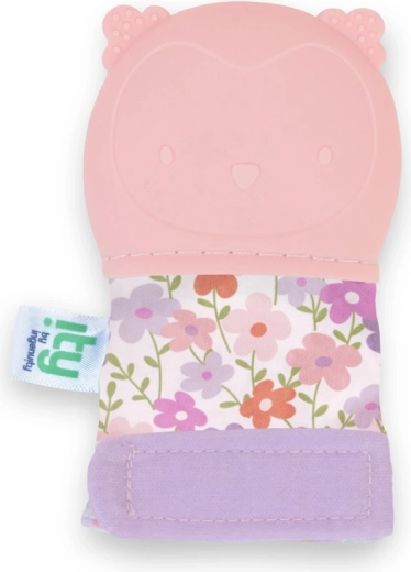 Ingenuity mordedor con manopla búho Nally rosa, sin BPA, 3m+