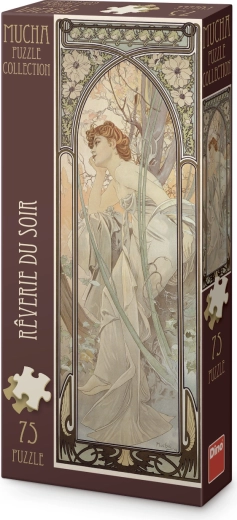 Alfons Mucha – Soñando al atardecer, puzzle panorámico de 75 piezas