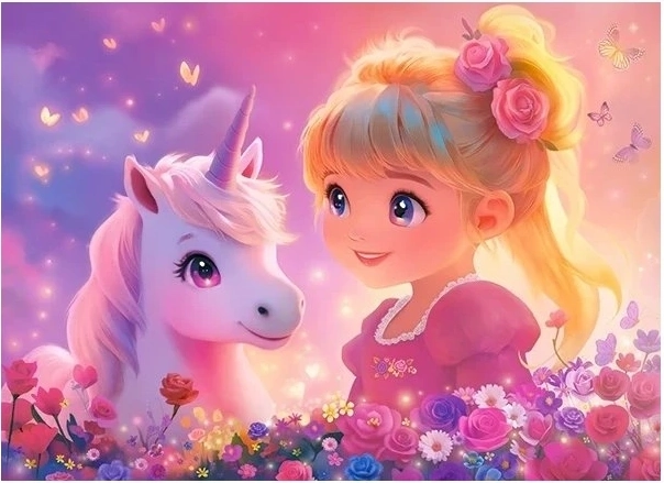 Puzzle Castorland princesa con unicornio 100 piezas