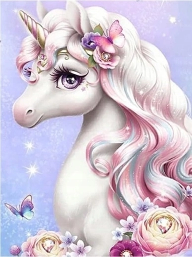 Norimpex Pintura por números Hermoso unicornio con flores 40 × 50 cm