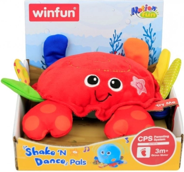 Cangrejo que baila y vibra – juguete interactivo de peluche para bebés