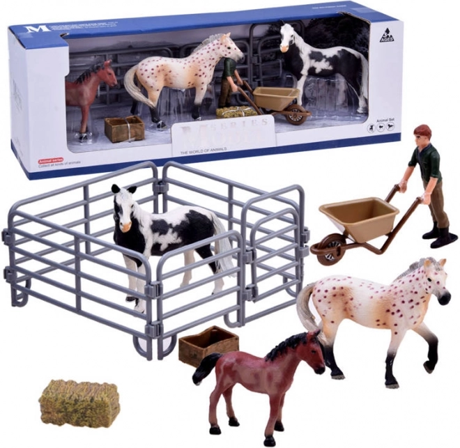 Set de figuras de caballos y granjero – Granja