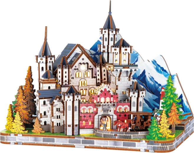 2Kids Toys rompecabezas 3D de madera, escena en miniatura del castillo de Neuschwanstein
