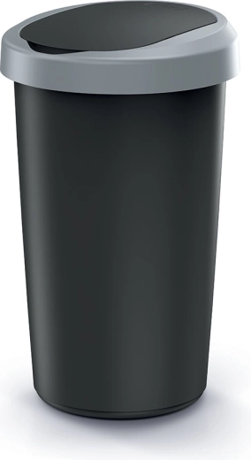 Papelera con tapa tipo flap 50 l de plástico reciclado