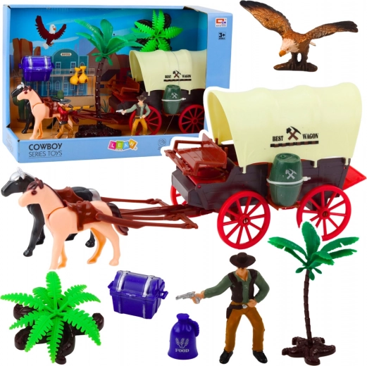 Set de vaqueros con carro del Oeste y figuras