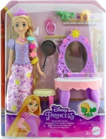 Disney Princess Rapunzel con accesorios elegantes – set de juego con muñeca y su amigo Pascal
