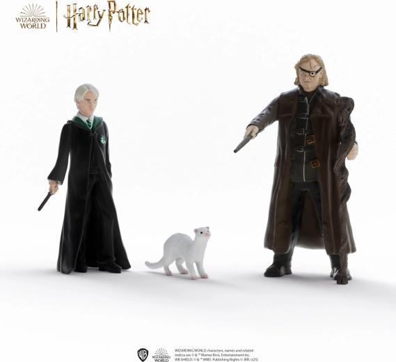 Harry Potter – Ojoloco Moody y Draco Malfoy con una comadreja figuras