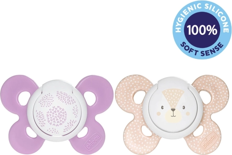 Chupete de silicona Chicco physio comfort 6–16 meses, 2 uds, motivo lunares/zorra