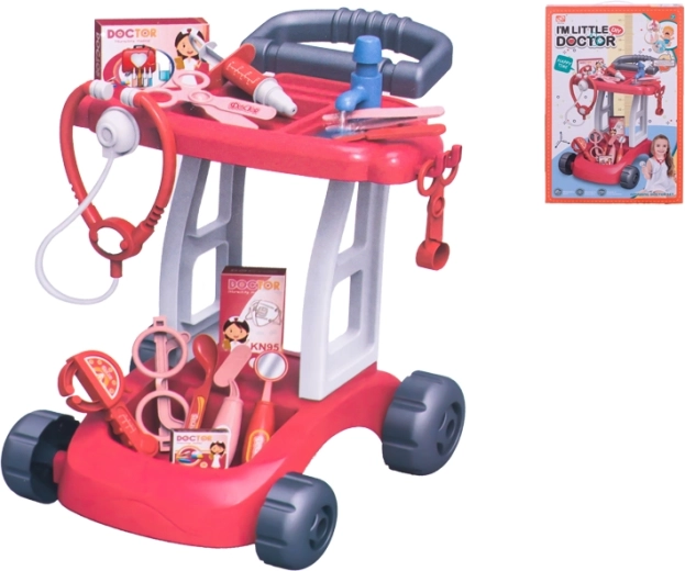 Carrito de médico con accesorios para jugar a los médicos