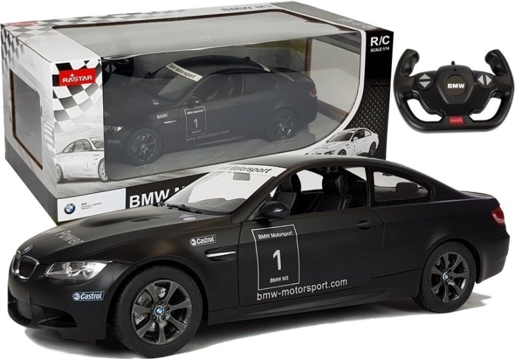 Coche R/C Rastar BMW M3 1:14 negro con mando a distancia