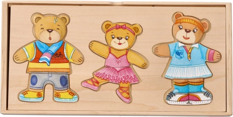 Puzzle de vestir Familia de Osos - Rompecabezas de madera