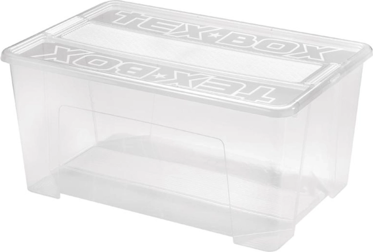 Caja de almacenamiento de plástico con tapa HEIDRUN TexBox 48 l