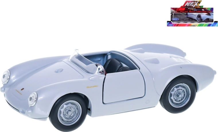 Welly Porsche 550 Spyder modelo de coche metálico plateado de 12 cm