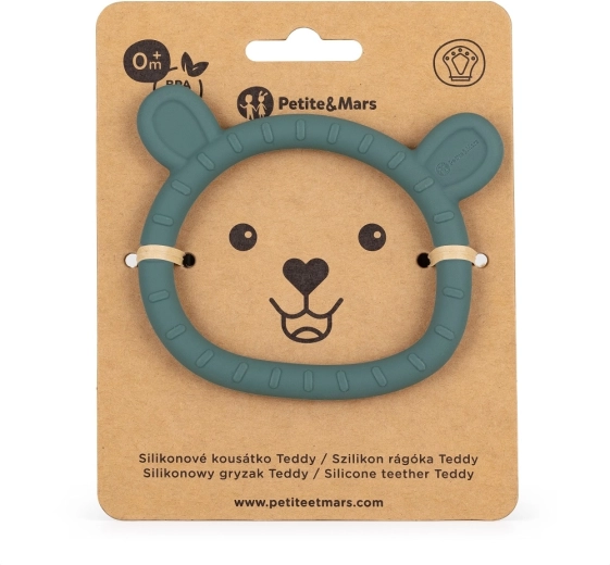 Mordedor de silicona Petite&Mars teddy misty green