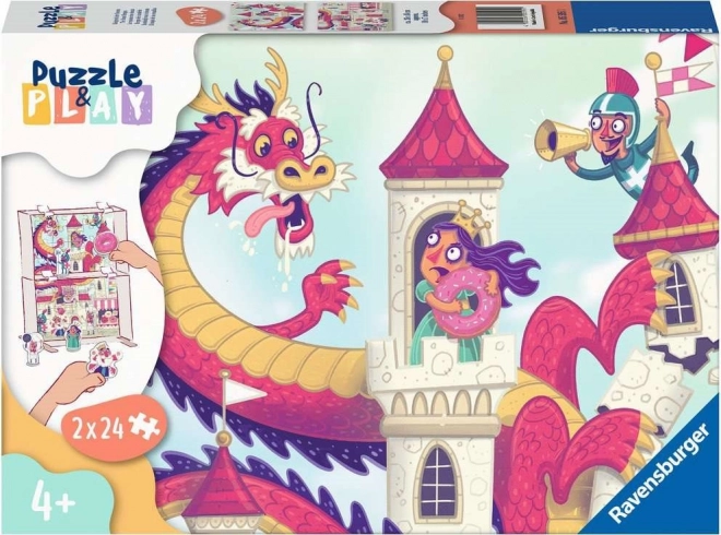 Ravensburger Puzzle & Play: reino de los donuts – 2×24 piezas