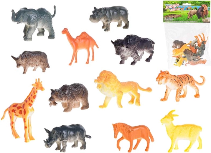 Set de animalitos de safari de 5–7 cm, 12 uds. en bolsa