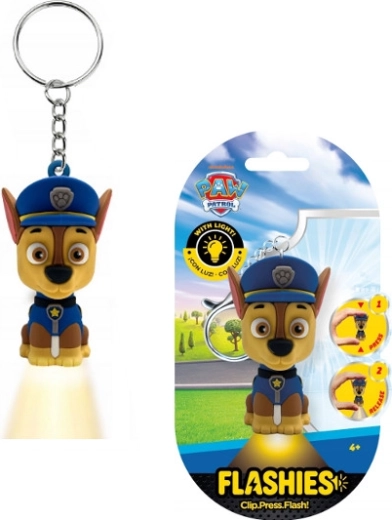 Llavero de La Patrulla Canina Chase con linterna LED