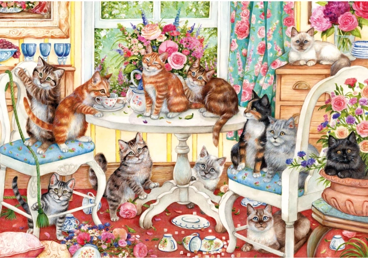 GIBSONS puzzle Gatitos de la fiesta del té 500 piezas