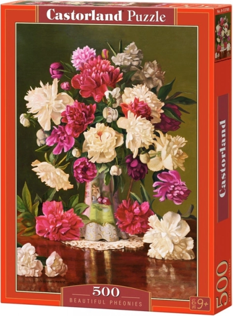 Puzzle de 500 piezas: hermosas peonías en un jarrón